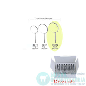 Specchietti Cone Socket Ingranditori Diametro 24 mm (x12 Pezzi)