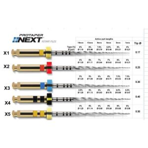Strumenti Rotanti File Endodonzia in Ni-Ti Protaper Next Gold Heat Activation Blister da 6 Pezzi