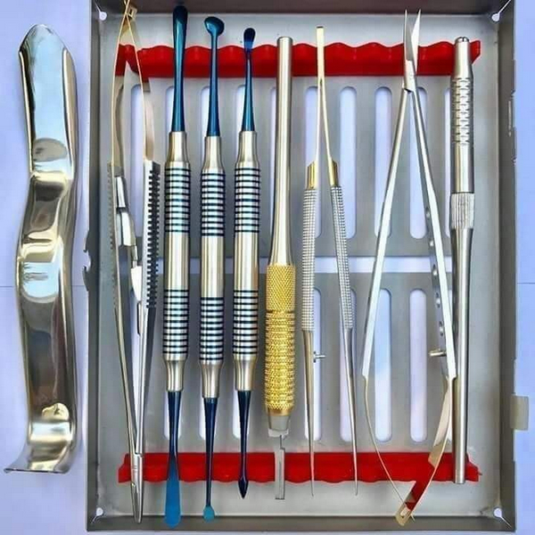 kit box chirurgia orale da 8 pezzi in acciao inossidabile