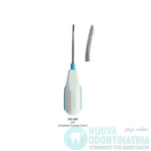 Leva Chirurgica Impugnatura in Silicone Autoclavabile Curva Invertita 3 mm