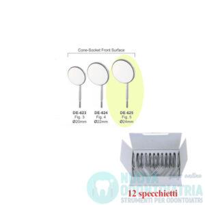 Specchietti Cone Socket Front Surface Diametro 24 mm (x12 Pezzi)
