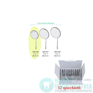 Specchietti Rodiati Cone Socket Diametro 20 mm (x12 Pezzi)