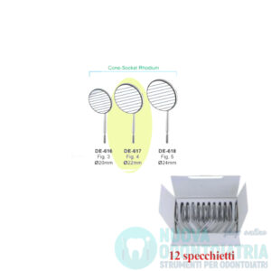 Specchietti Rodiati Cone Socket Diametro 22 mm (x12 Pezzi)