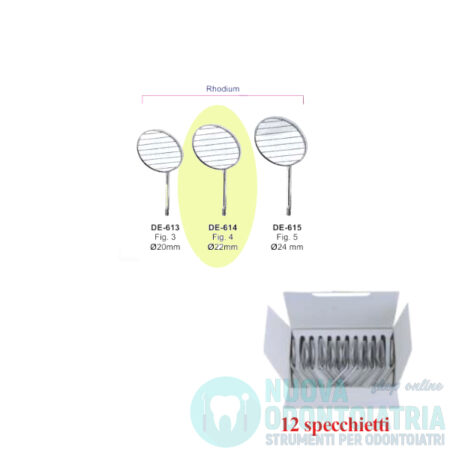 Specchietti Rodiati Diametro 22 mm (x12 Pezzi)