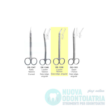 Forbice Chirurgica Locklin Curva sul Piatto Saw Edge 160 mm