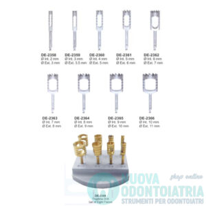 Frese Carotatrici Trephine Gold Kit Completo da 8 Frese