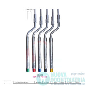 Osteotomi Piccolo Rialzo del Seno Mascellare Kit da 5 Osteotomi Concavi Curvi