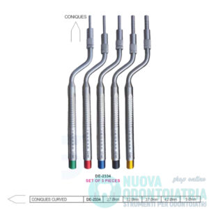 Osteotomi Piccolo Rialzo del Seno Mascellare Kit da 5 Osteotomi Conici Curvi