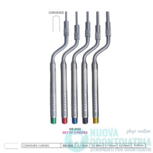Osteotomi Piccolo Rialzo del Seno Mascellare Kit da 5 Osteotomi Convessi Curvi