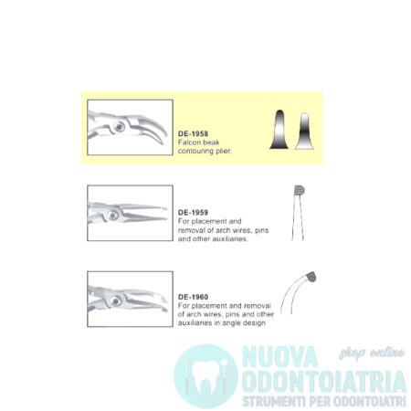Pinza Ortodontica a becco di uccello curva DE-1958